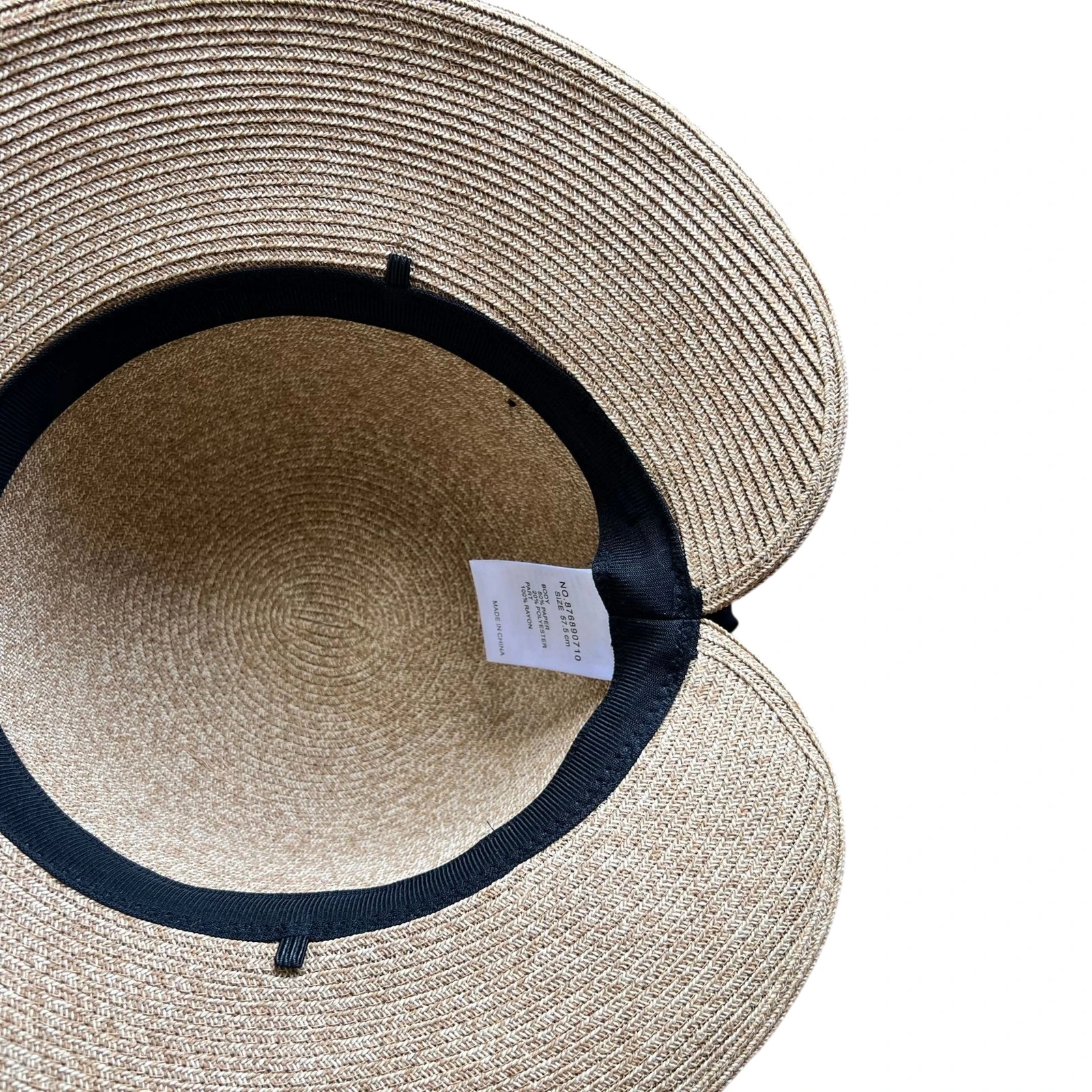 Paper Straw Sun Hat with Ribbon Bow image 3