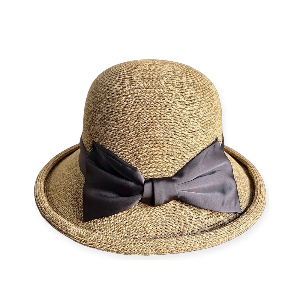 Paper Straw Bucket Hat with Ribbon Bow image 2