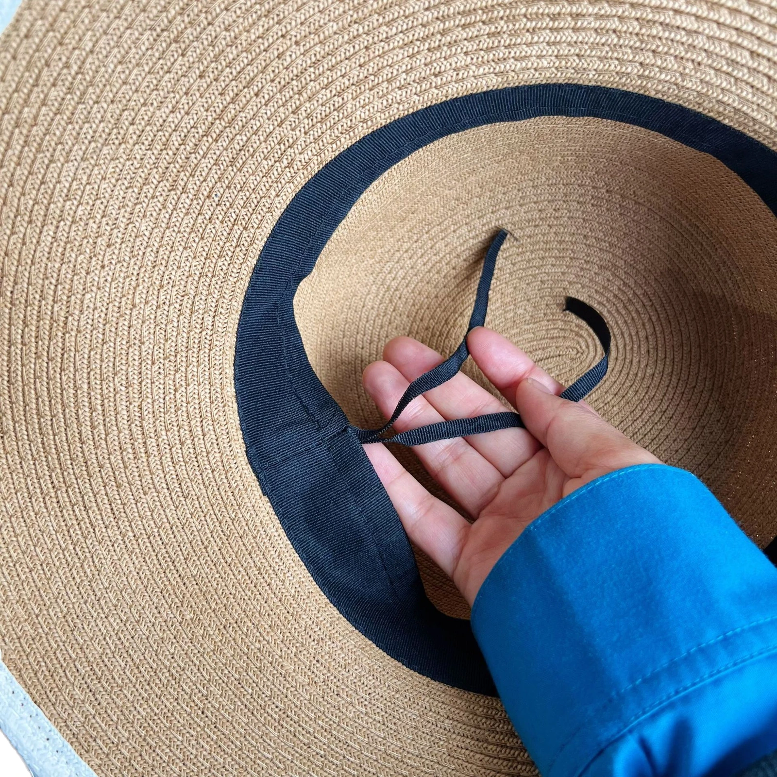 Paper Straw Bucket Hat with Pearl Accent image 3