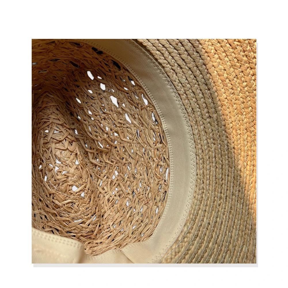 Women's Natural Raffia Fedora Hat with Ribbon image 3