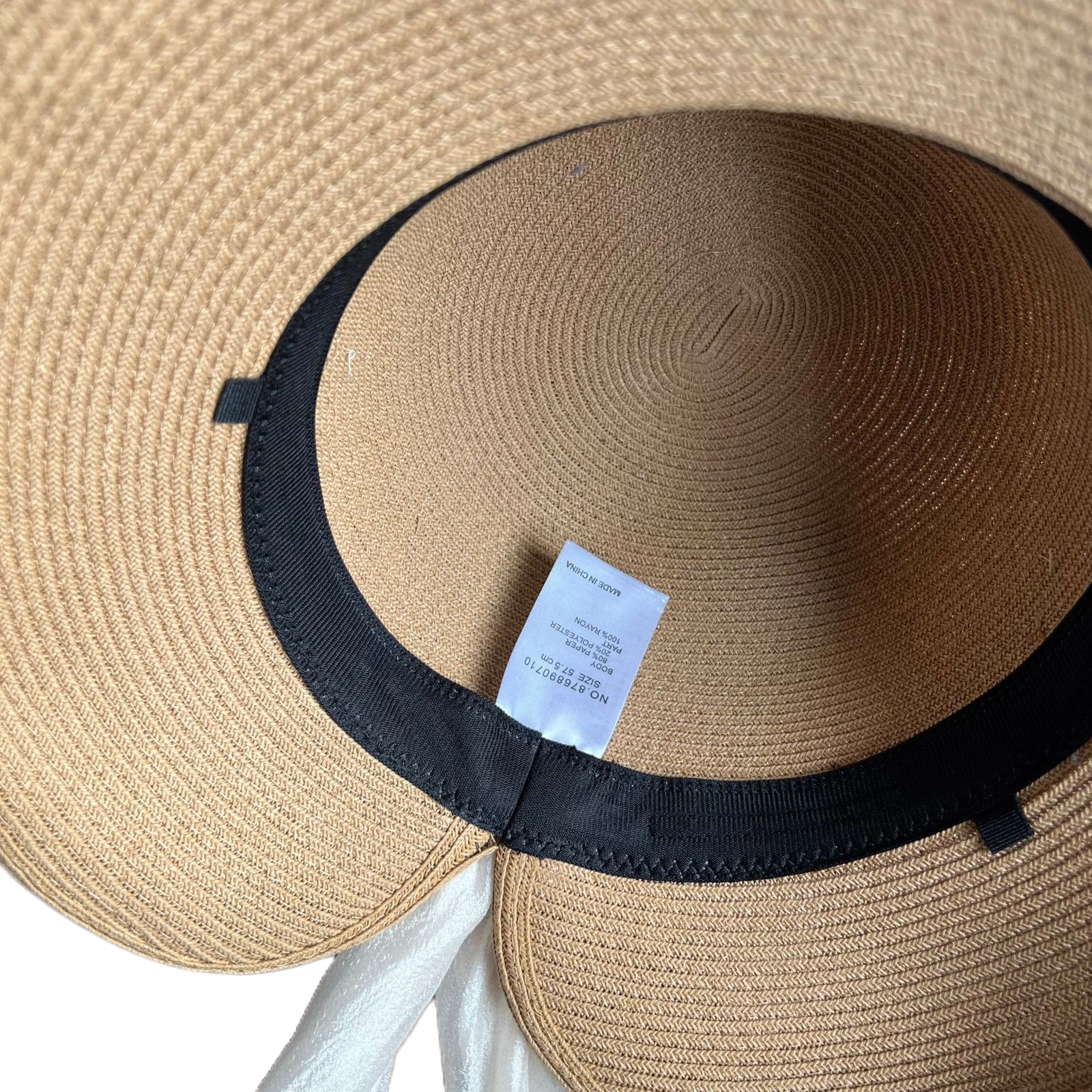 Women's Paper Straw Bucket Hat with Ribbon Bow image 3