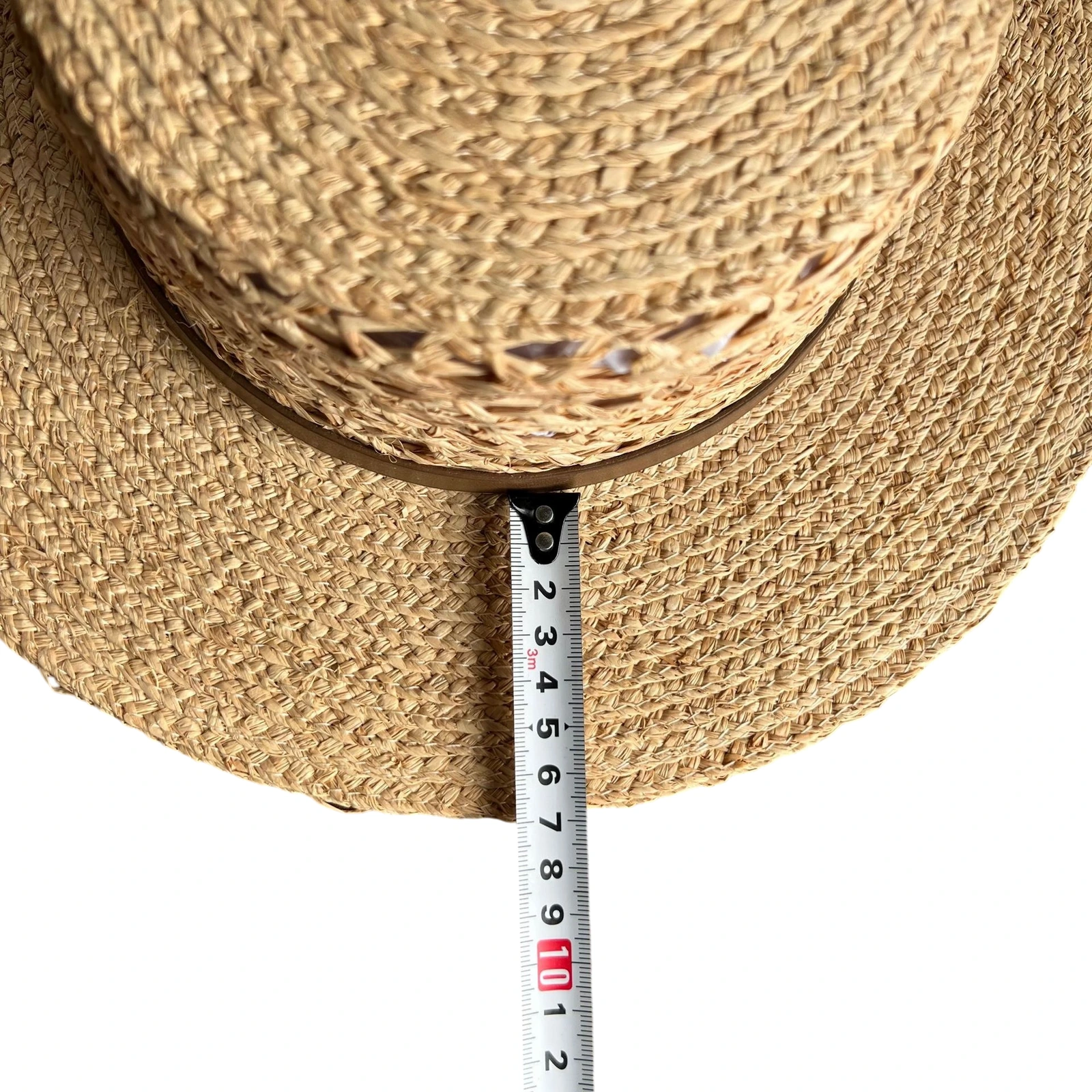 Natural Raffia Wide Brim Hat with Leather Band image 3