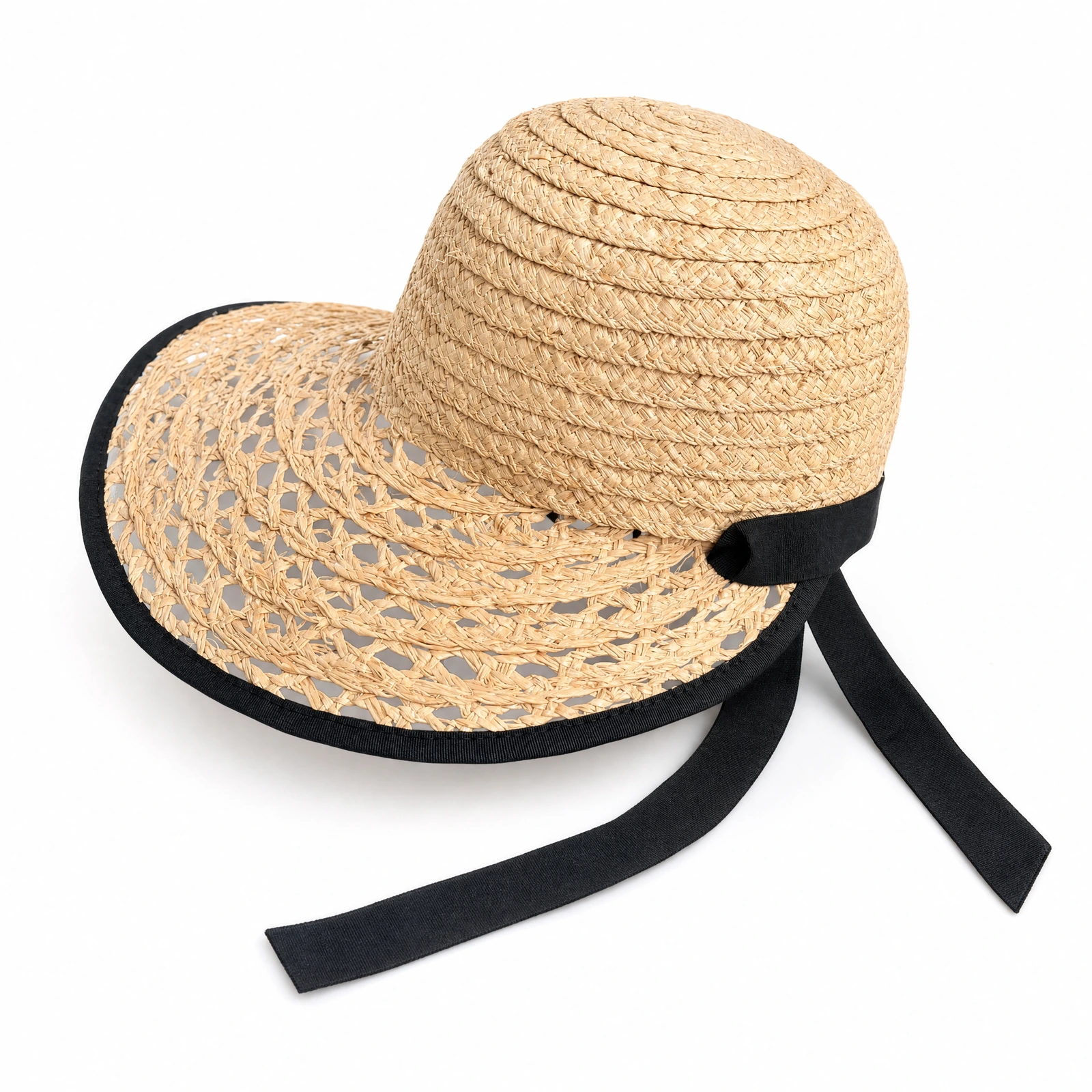 Natural Raffia Sun Hat with Ribbon