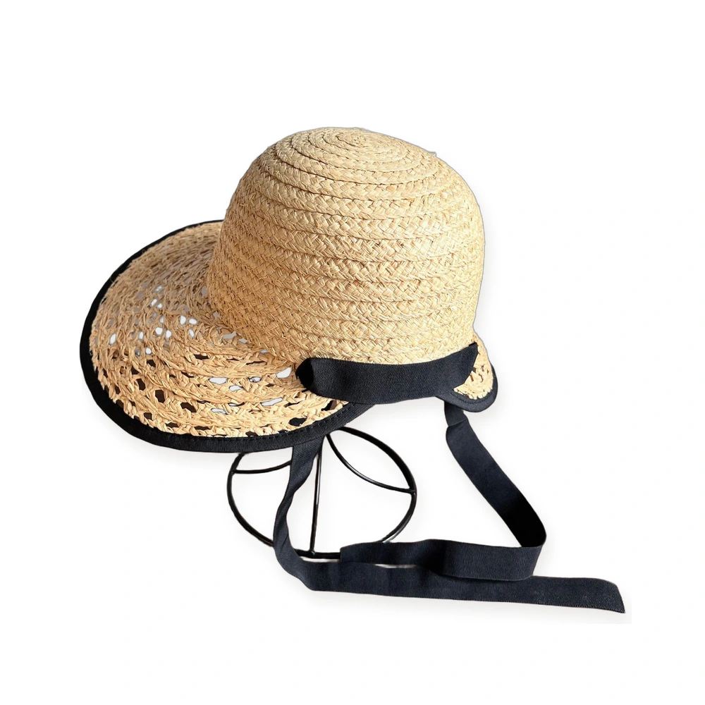 Natural Raffia Sun Hat with Ribbon image 2