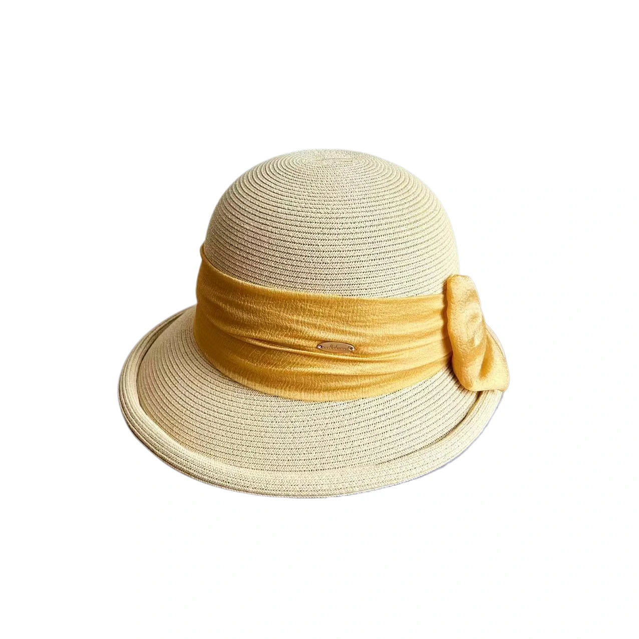 Paper Straw Bucket Hat with Ribbon Bow image 2