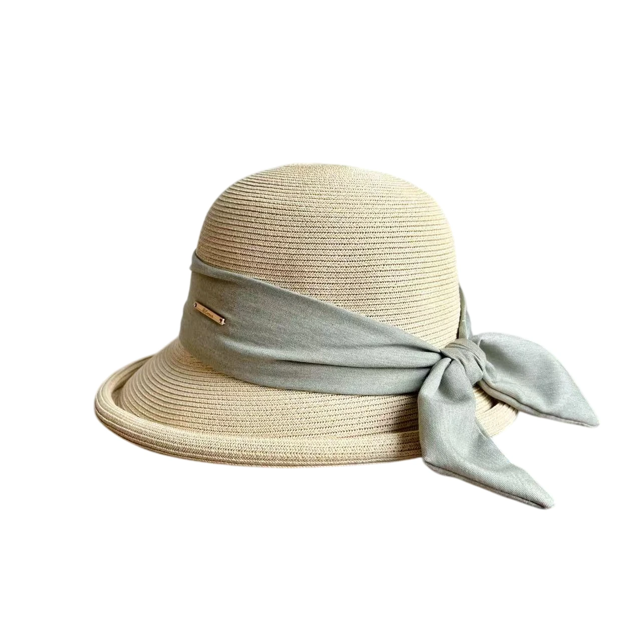 Paper Straw Bucket Hat with Ribbon Bow image 2