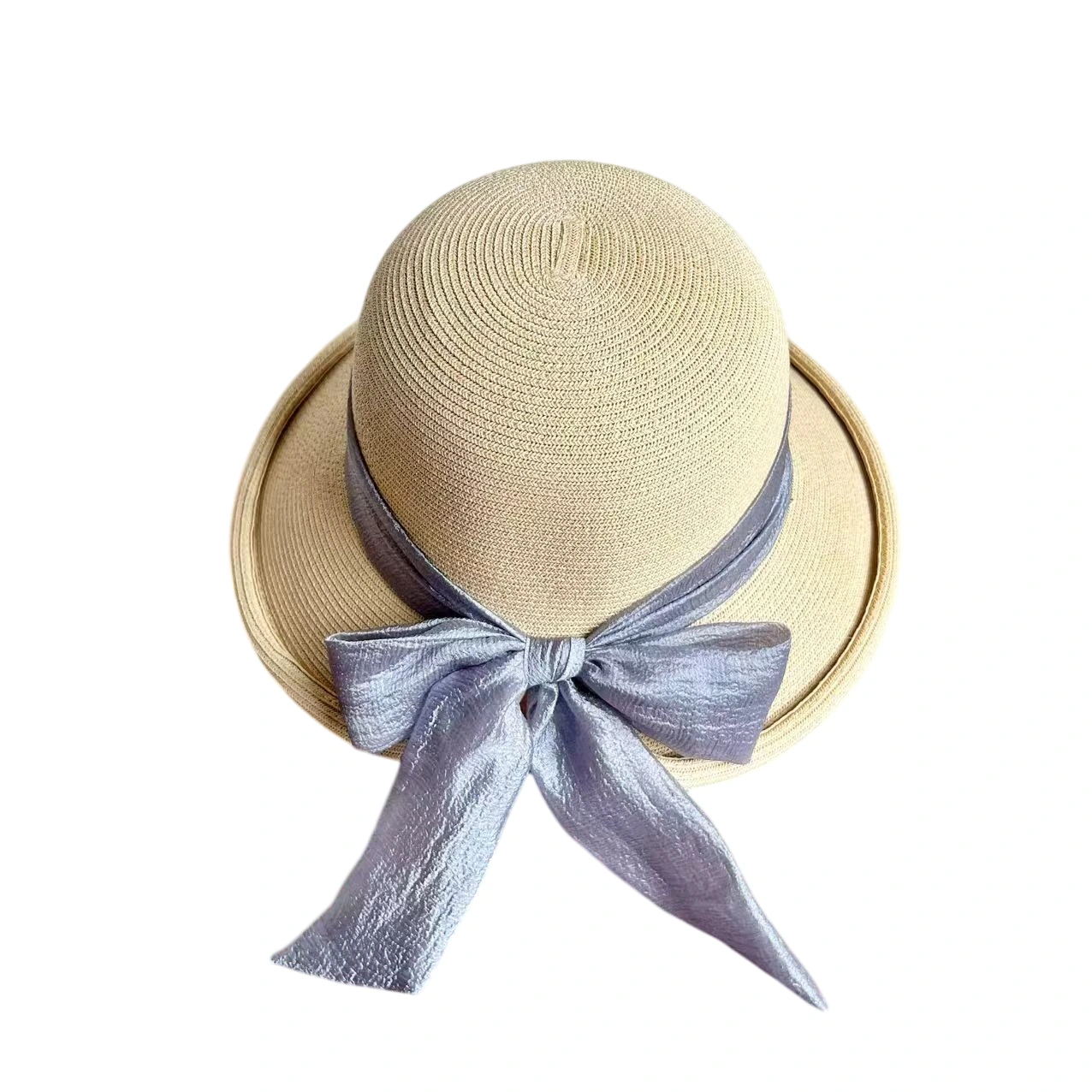 Paper Straw Bucket Hat with Ribbon Bow image 2