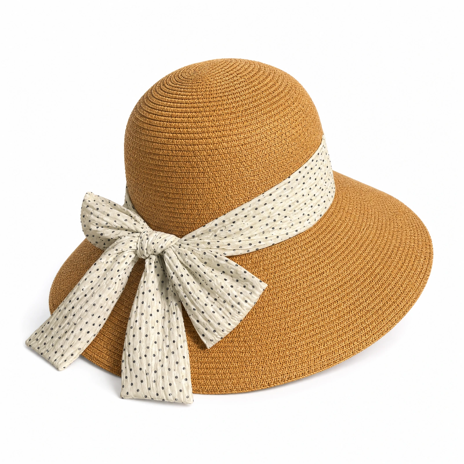 Paper Straw Sun Hat with Ribbon Bow