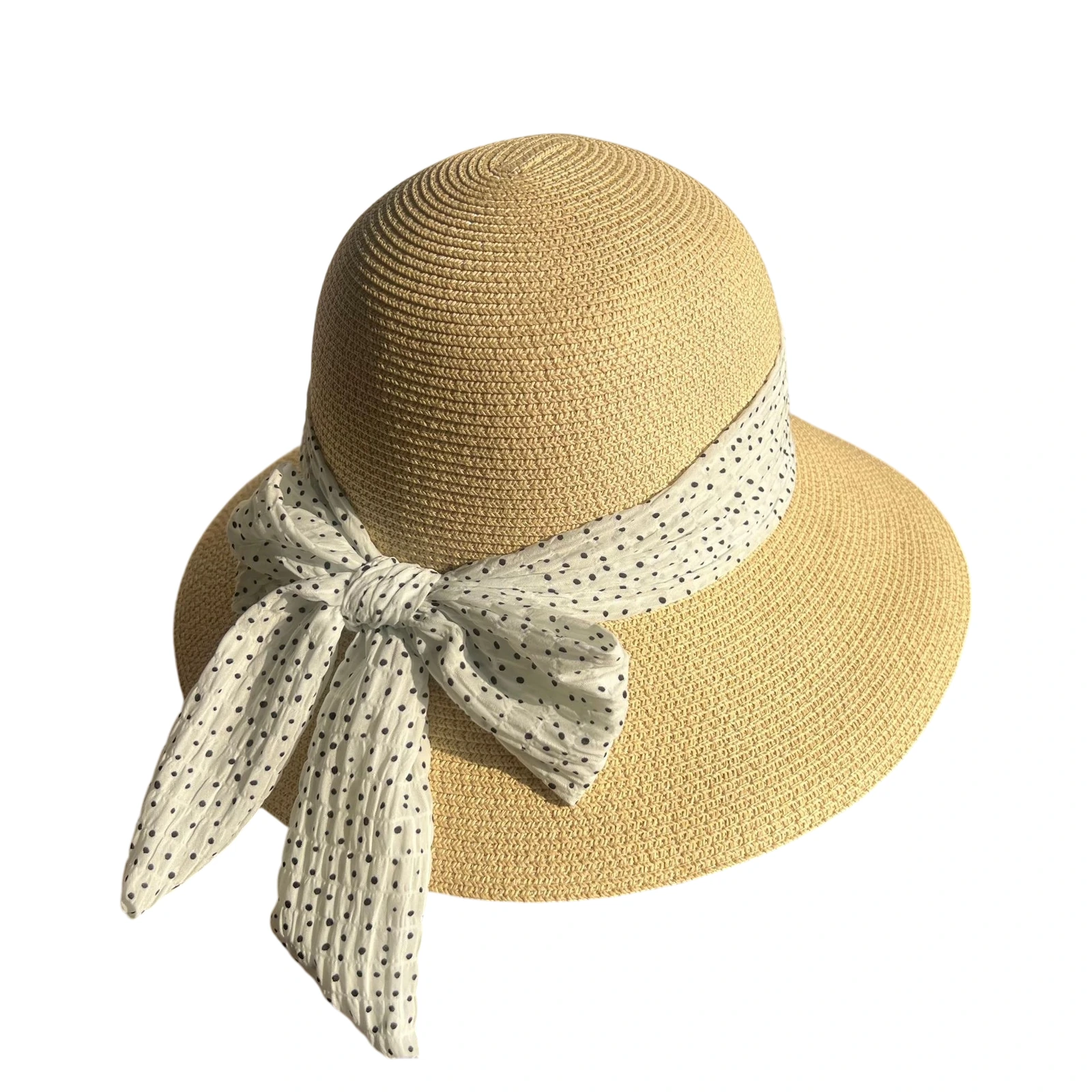 Paper Straw Sun Hat with Ribbon Bow image 2