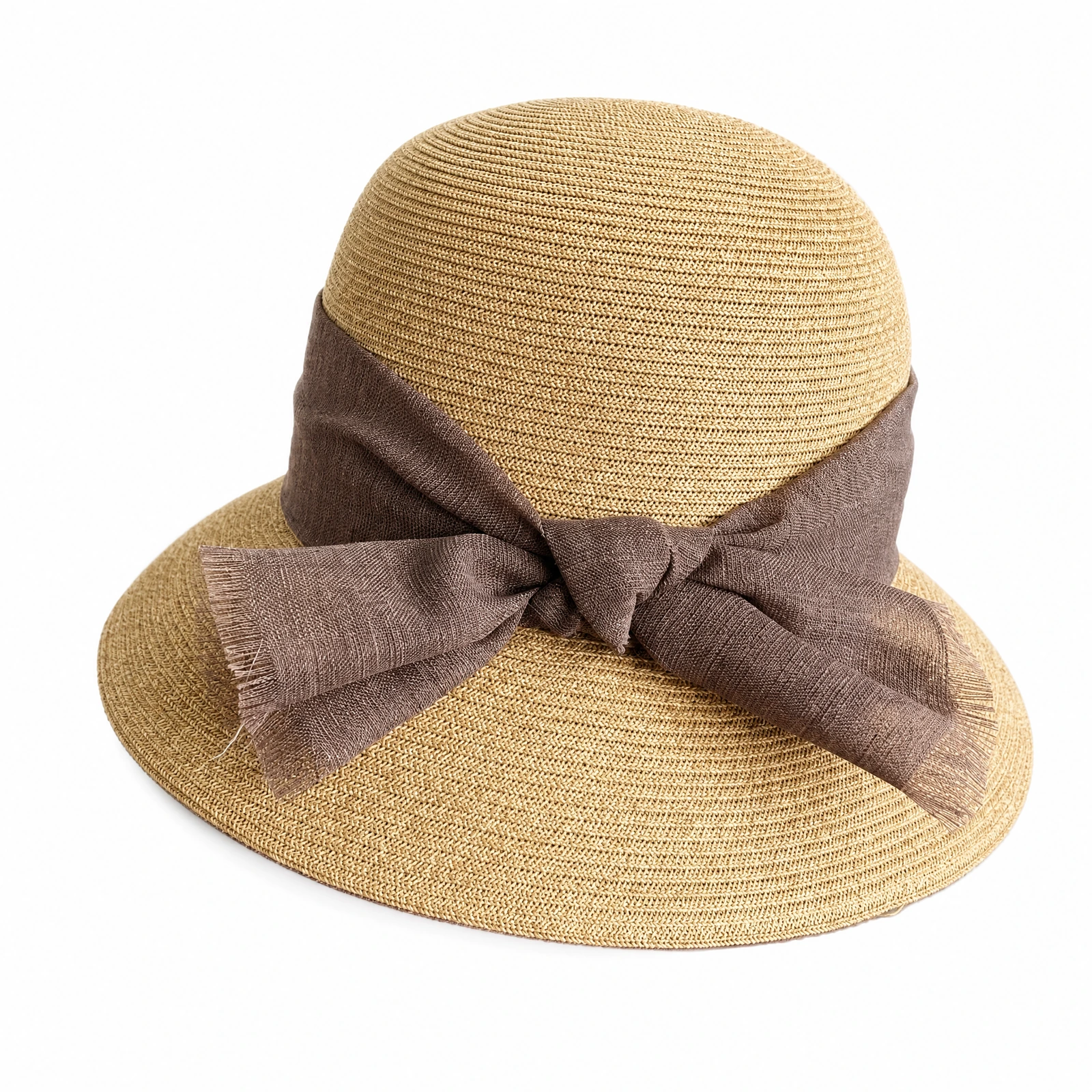 Paper Straw Sun Hat with Ribbon Bow