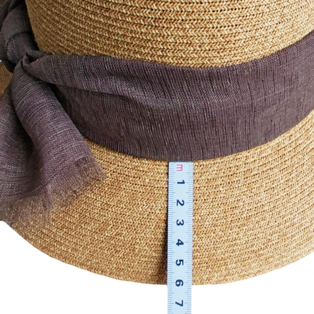 Paper Straw Sun Hat with Ribbon Bow image 3