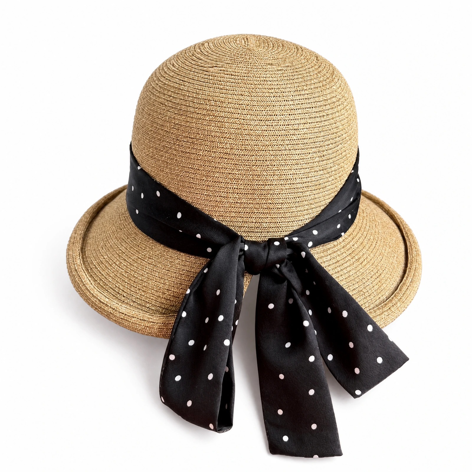 Paper Straw Sun Hat with Ribbon Bow