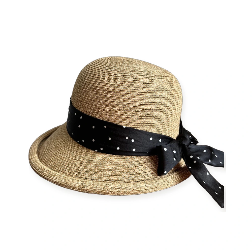 Paper Straw Bucket Hat with Ribbon Bow image 2