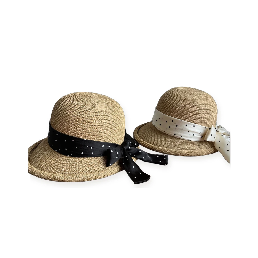 Paper Straw Bucket Hat with Ribbon Bow image 3