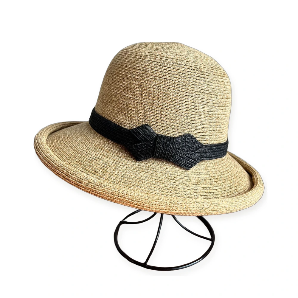 Paper Straw Bucket Hat with Ribbon Bow image 2