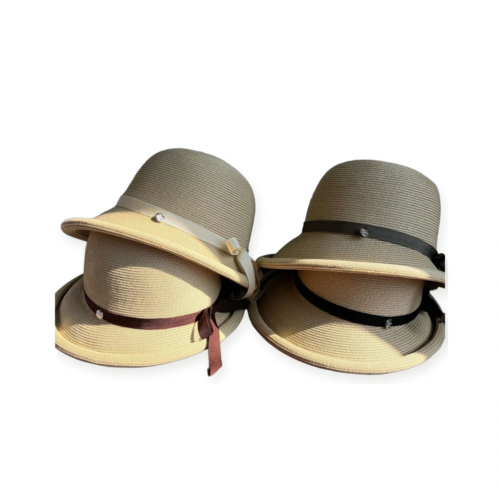 Paper Straw Bucket Hat with Metal Buckle image 4
