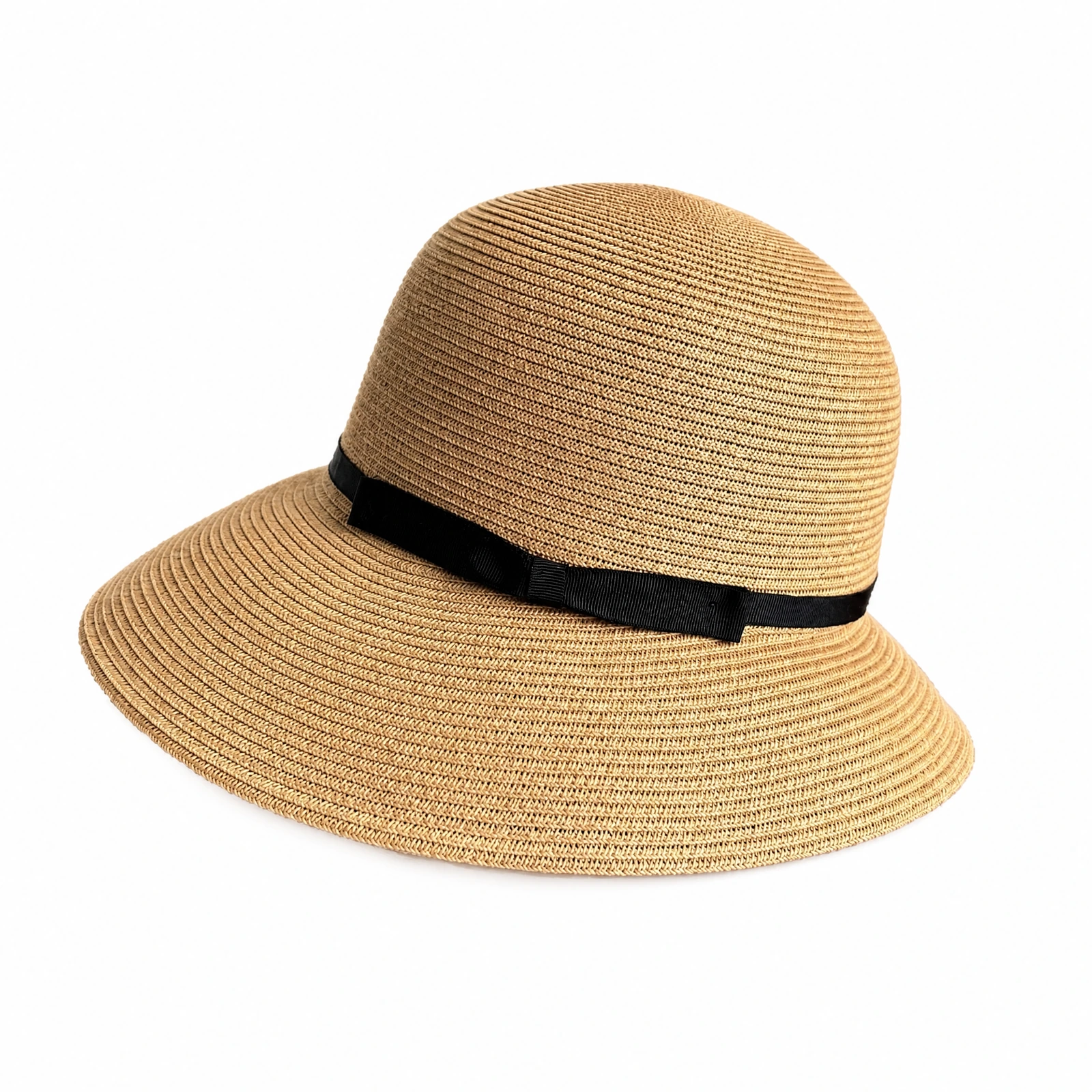 Paper Straw Bucket Hat with Metal Buckle