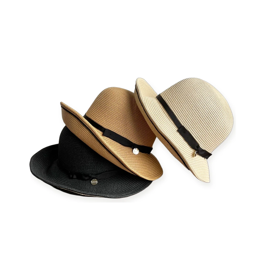 Paper Straw Bucket Hat with Metal Buckle image 4