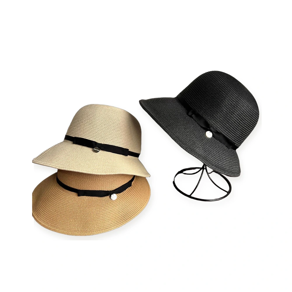 Paper Straw Bucket Hat with Ribbon image 4