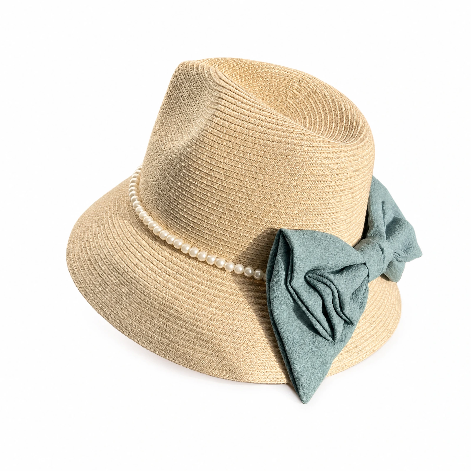 Polyester Fedora Hat with Ribbon Bow