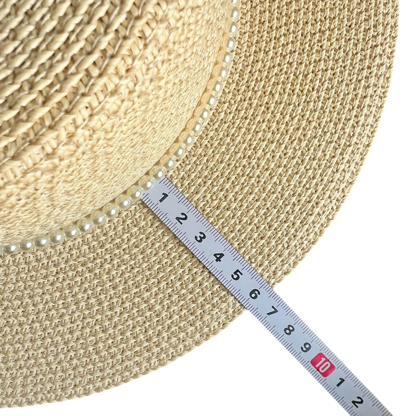 Paper Straw Boater Hat with Floral Accent image 3