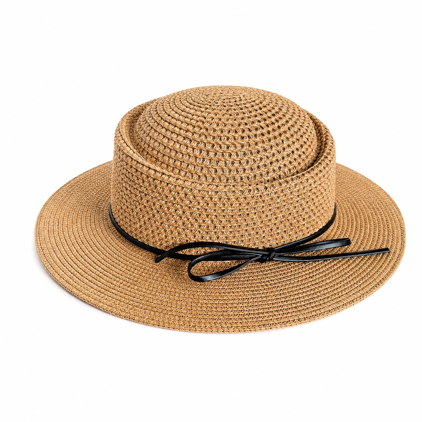 Paper Straw Sun Hat with Ribbon Bow