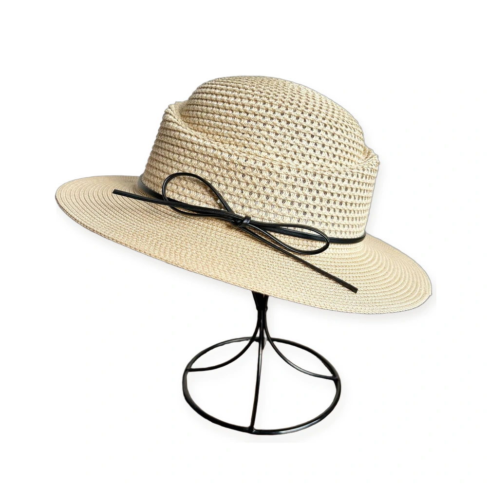 Paper Straw Sun Hat with Ribbon Bow image 2