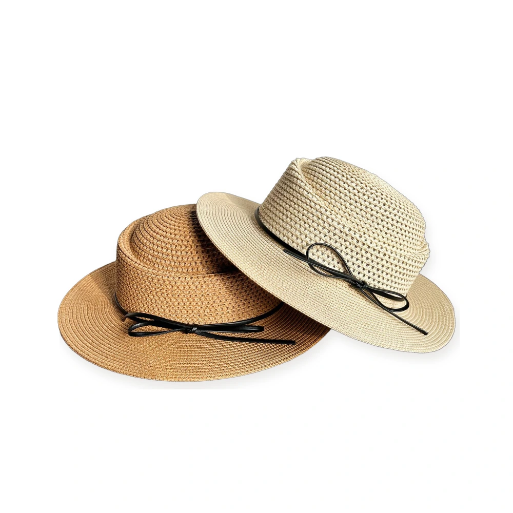Paper Straw Sun Hat with Ribbon Bow image 4