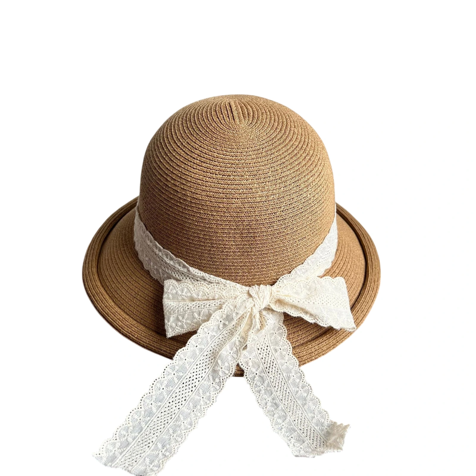 Paper Straw Bucket Hat with Ribbon Bow image 3