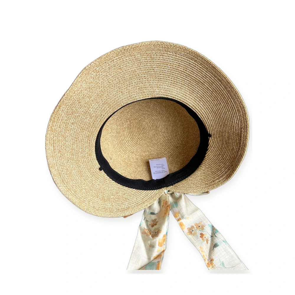 Paper Straw Bucket Hat with Ribbon Bow image 3