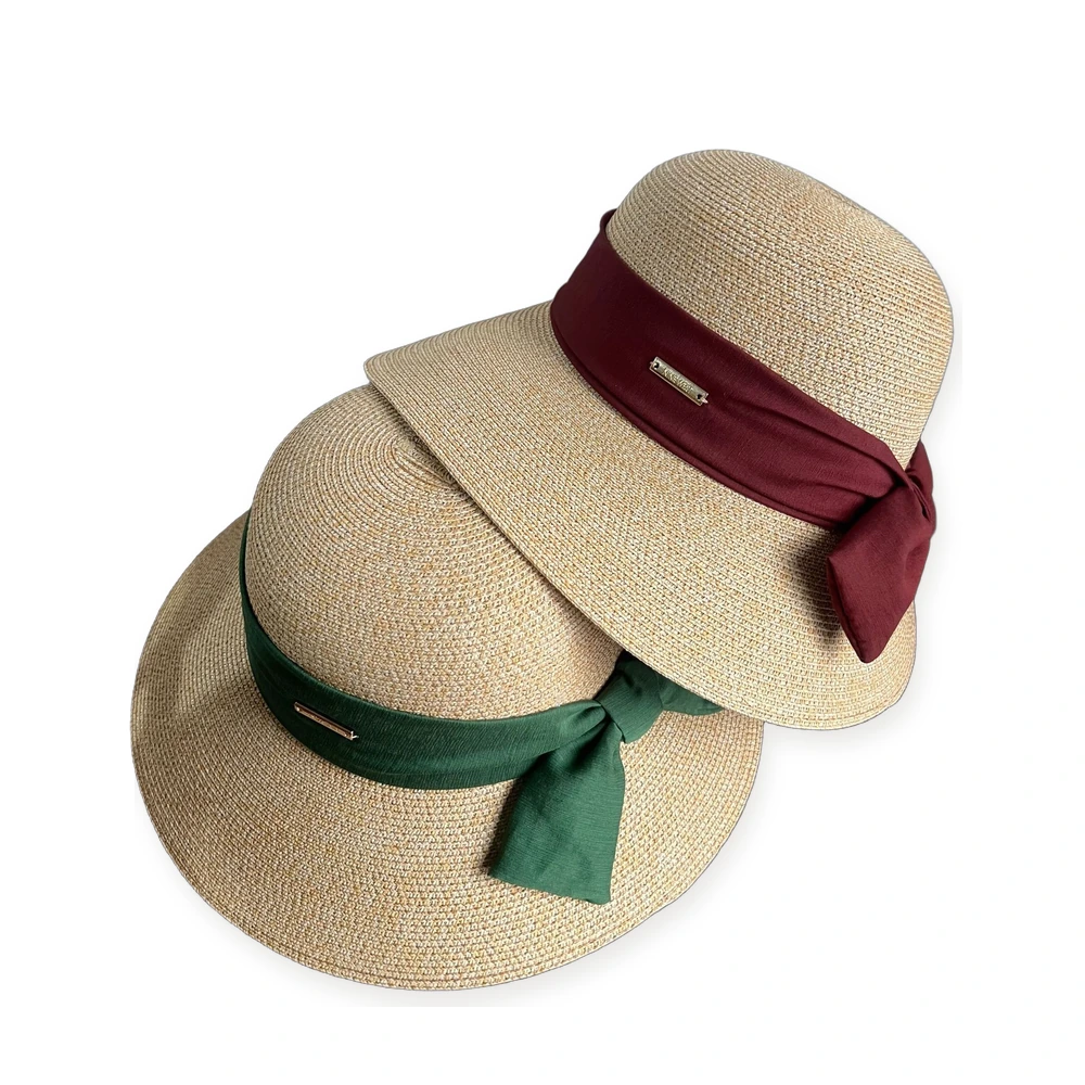 Paper Straw Bucket Hat with Ribbon Bow image 3