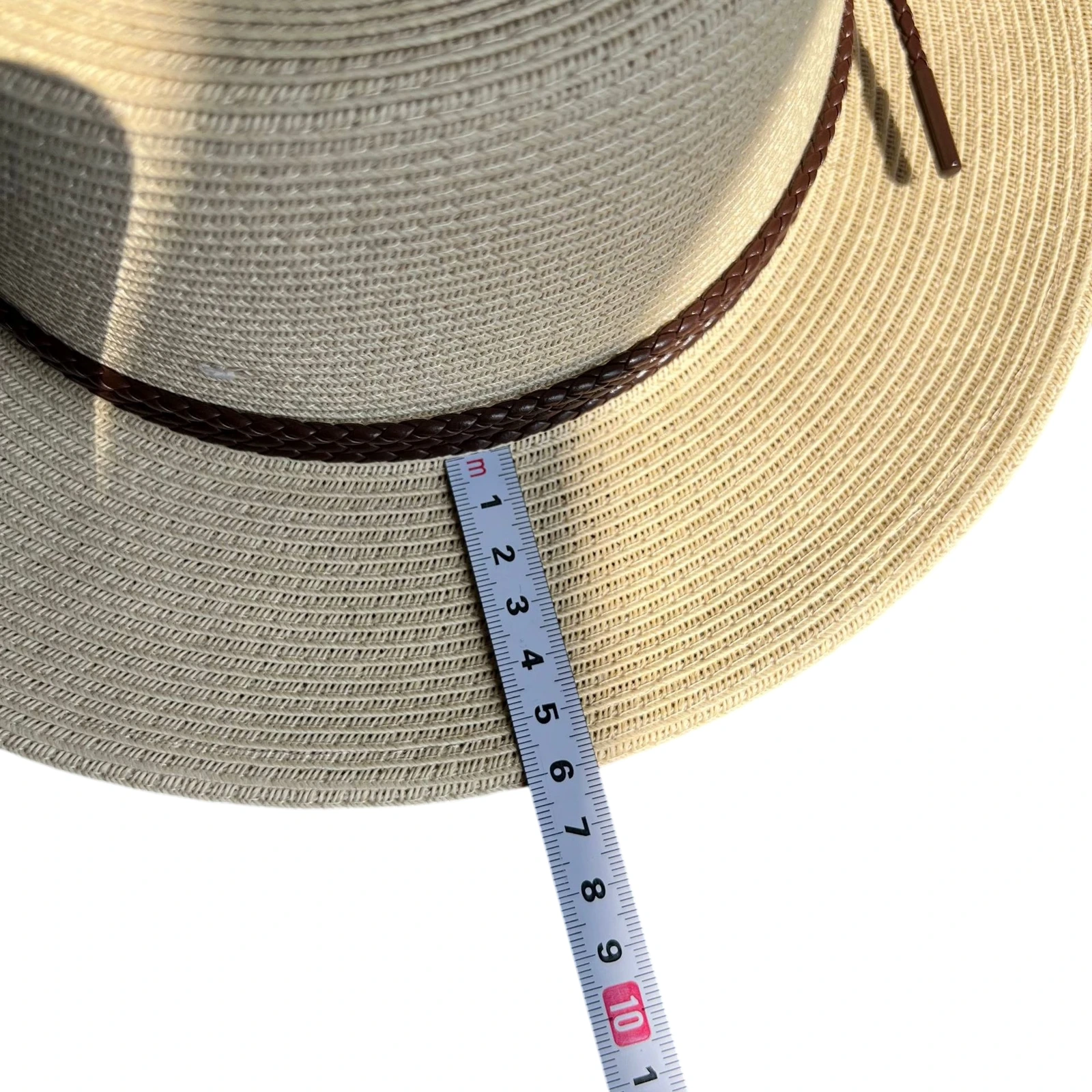 Paper Straw Wide Brim Hat with Leather Band image 3