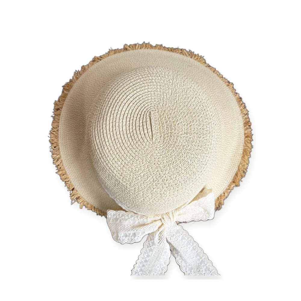 Paper Straw Sun Hat with Ribbon Bow image 3