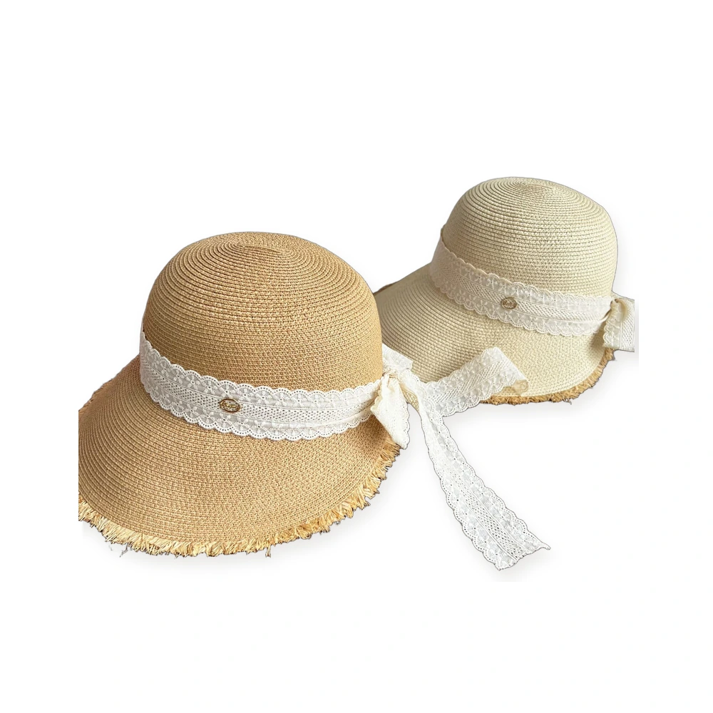 Paper Straw Sun Hat with Ribbon Bow image 4