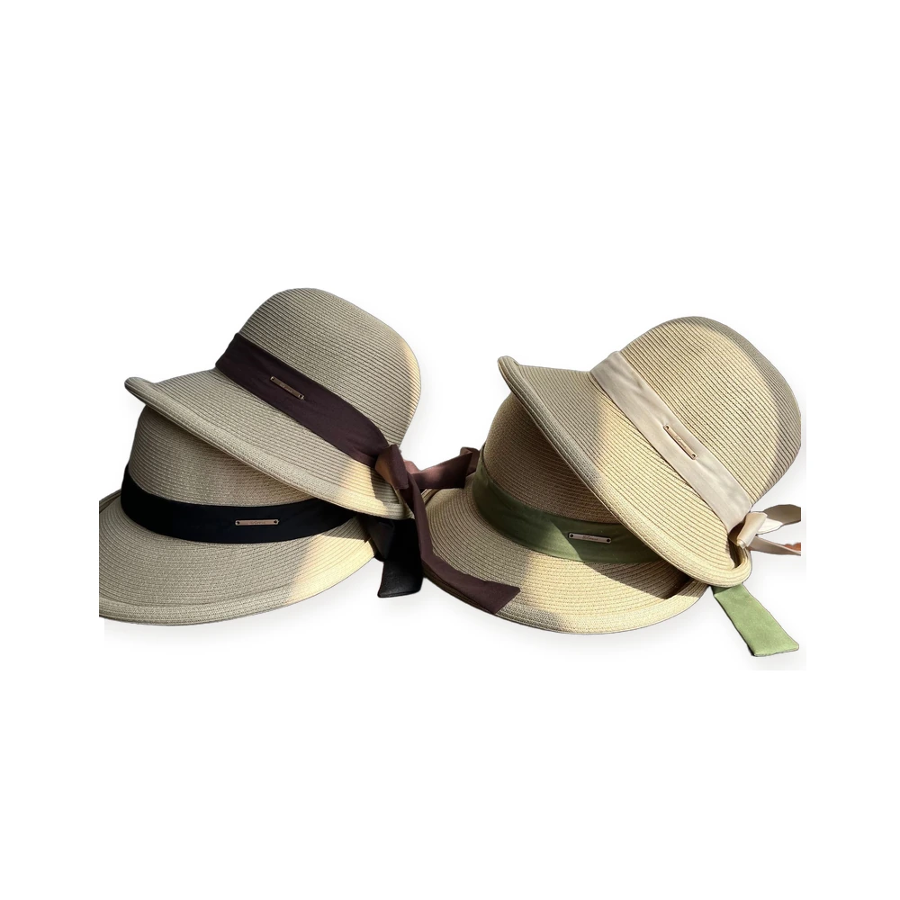 Paper Straw Bucket Hat with Ribbon Bow image 4
