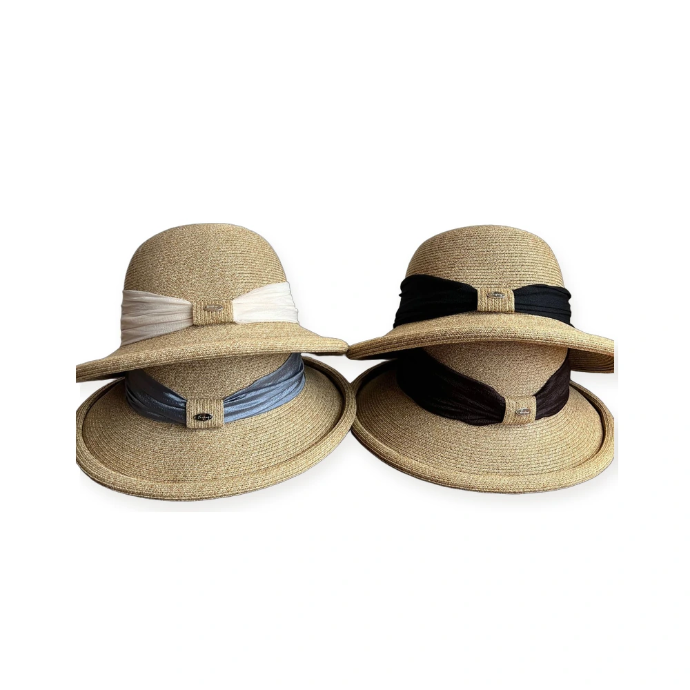 Paper Straw Bucket Hat with Metal Buckle image 4