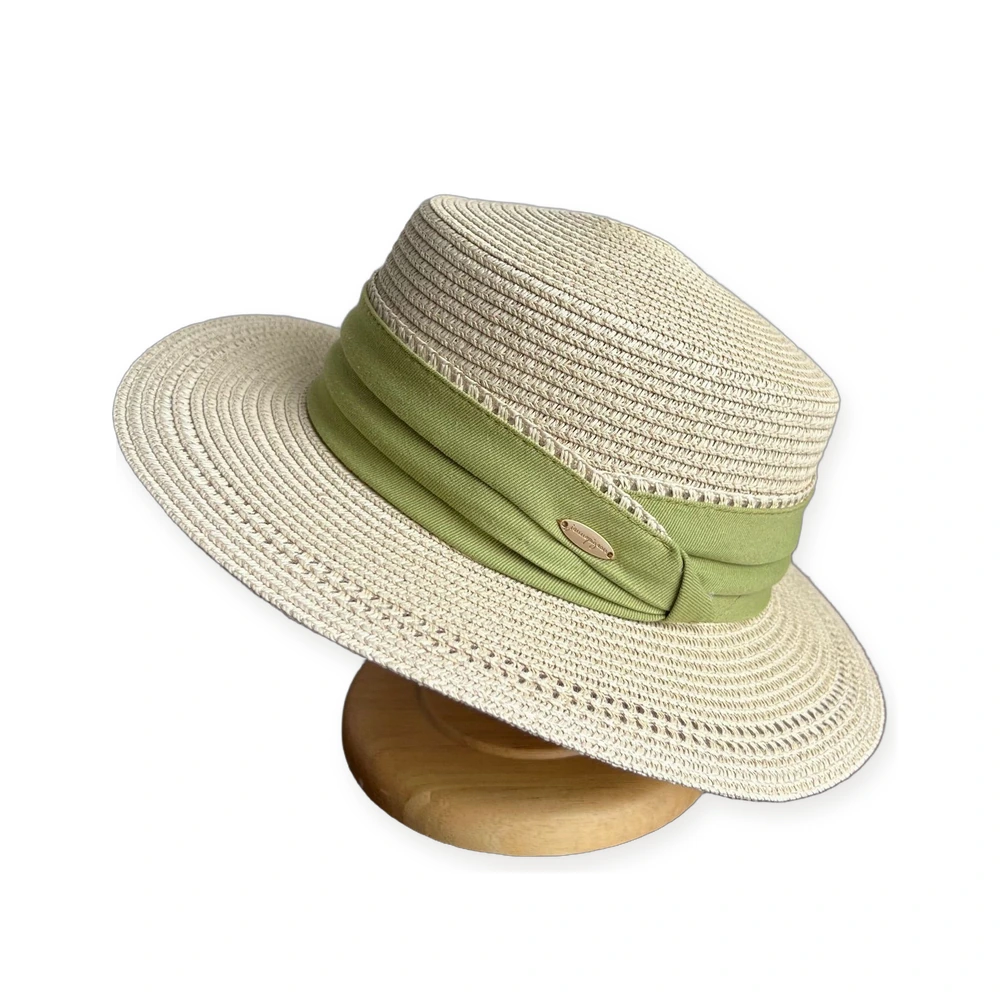 Paper Straw Boater Hat with Metal Buckle image 2