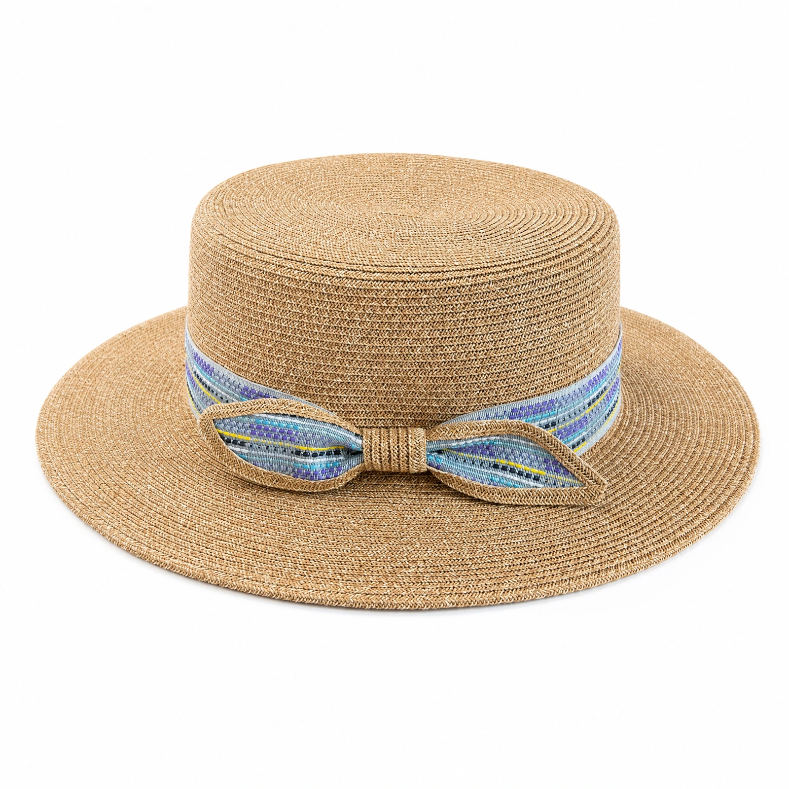 Paper Straw Wide Brim Hat with Ribbon