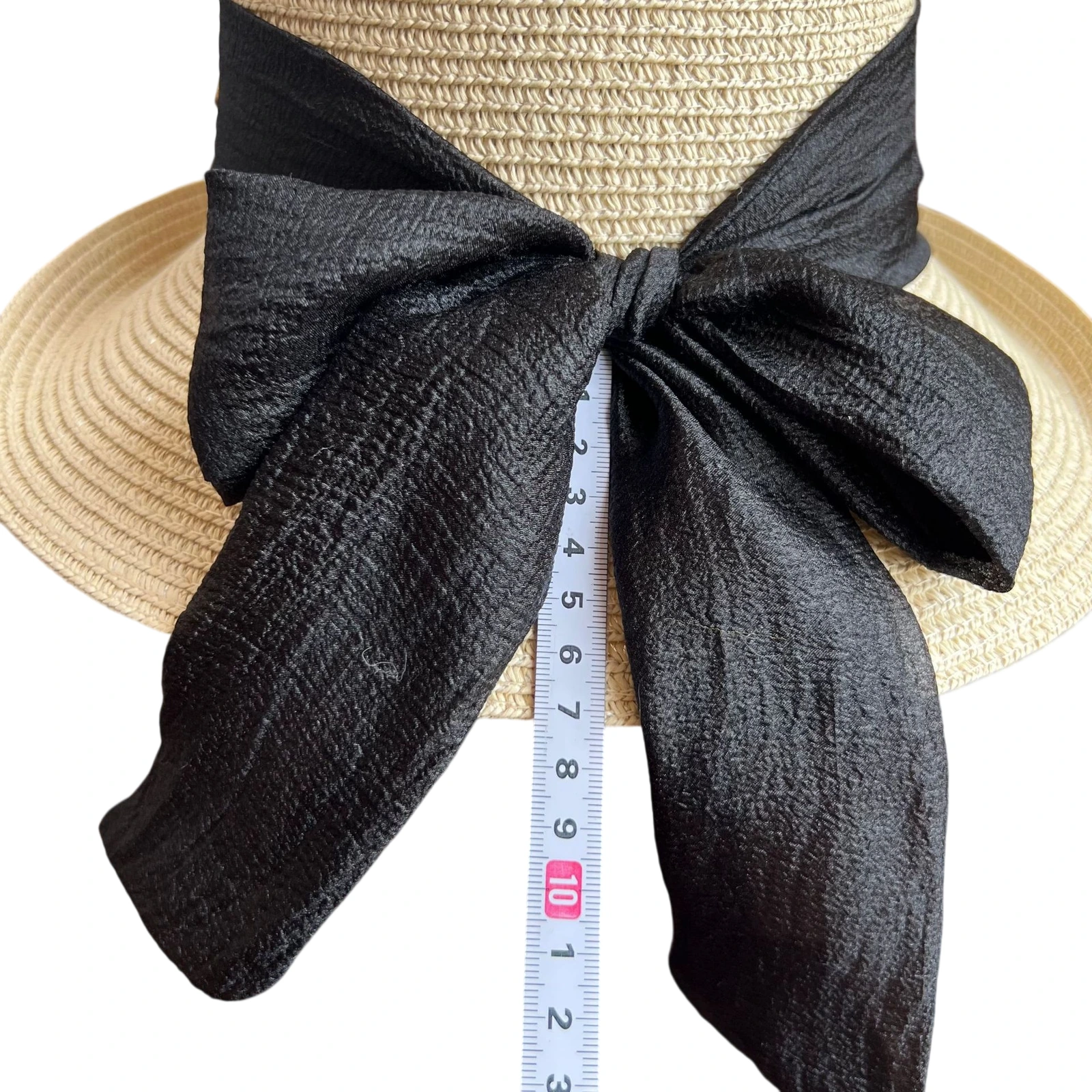 Paper Straw Bucket Hat with Ribbon Bow image 3