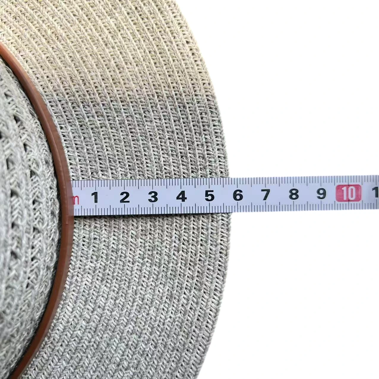 Paper Straw Wide Brim Hat with Leather Band image 3