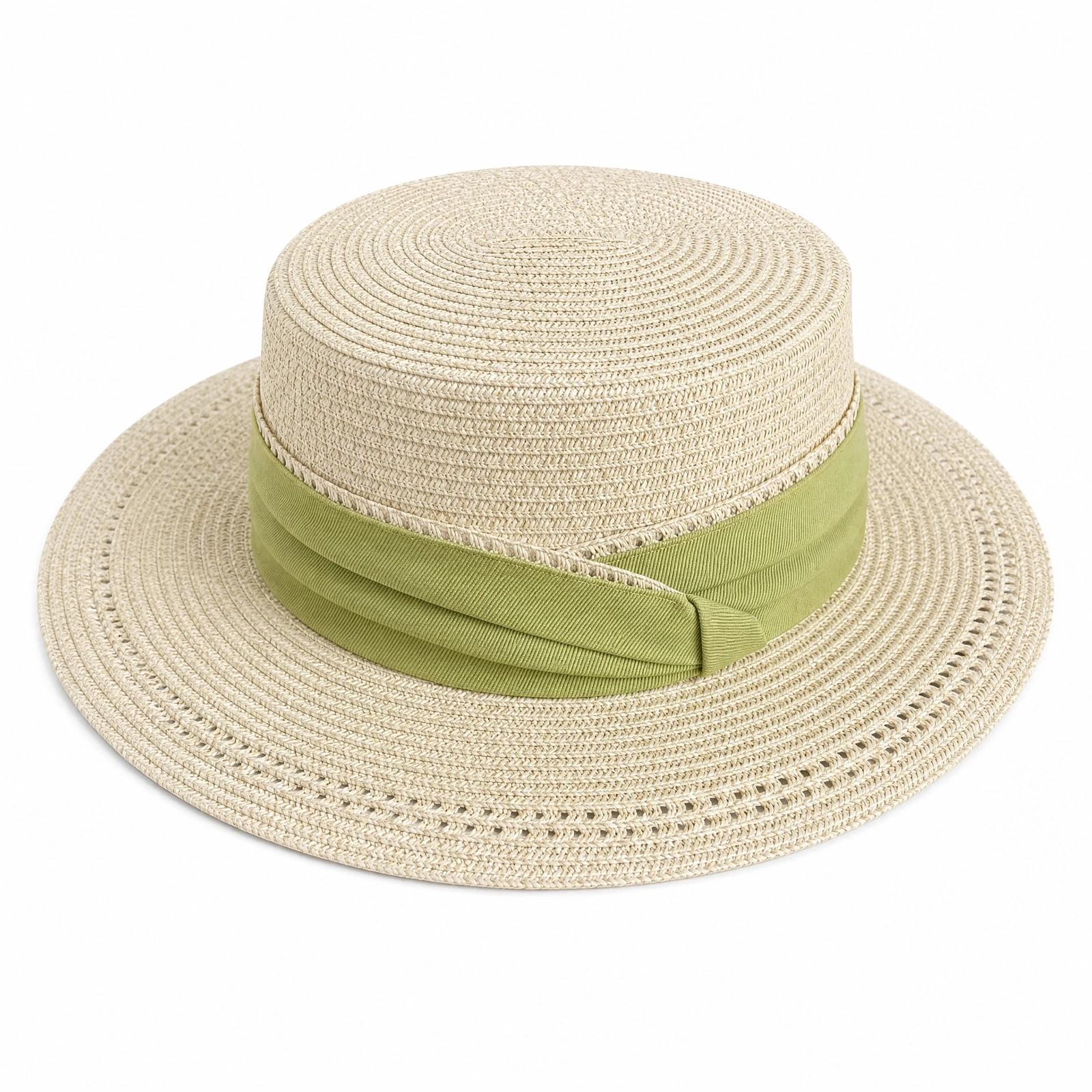 Paper Straw Wide Brim Hat with Metal Buckle
