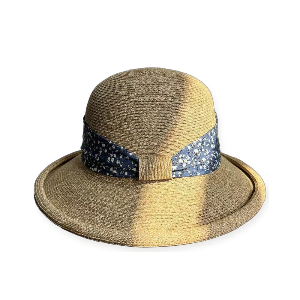 Paper Straw Bucket Hat with Ribbon Bow image 2