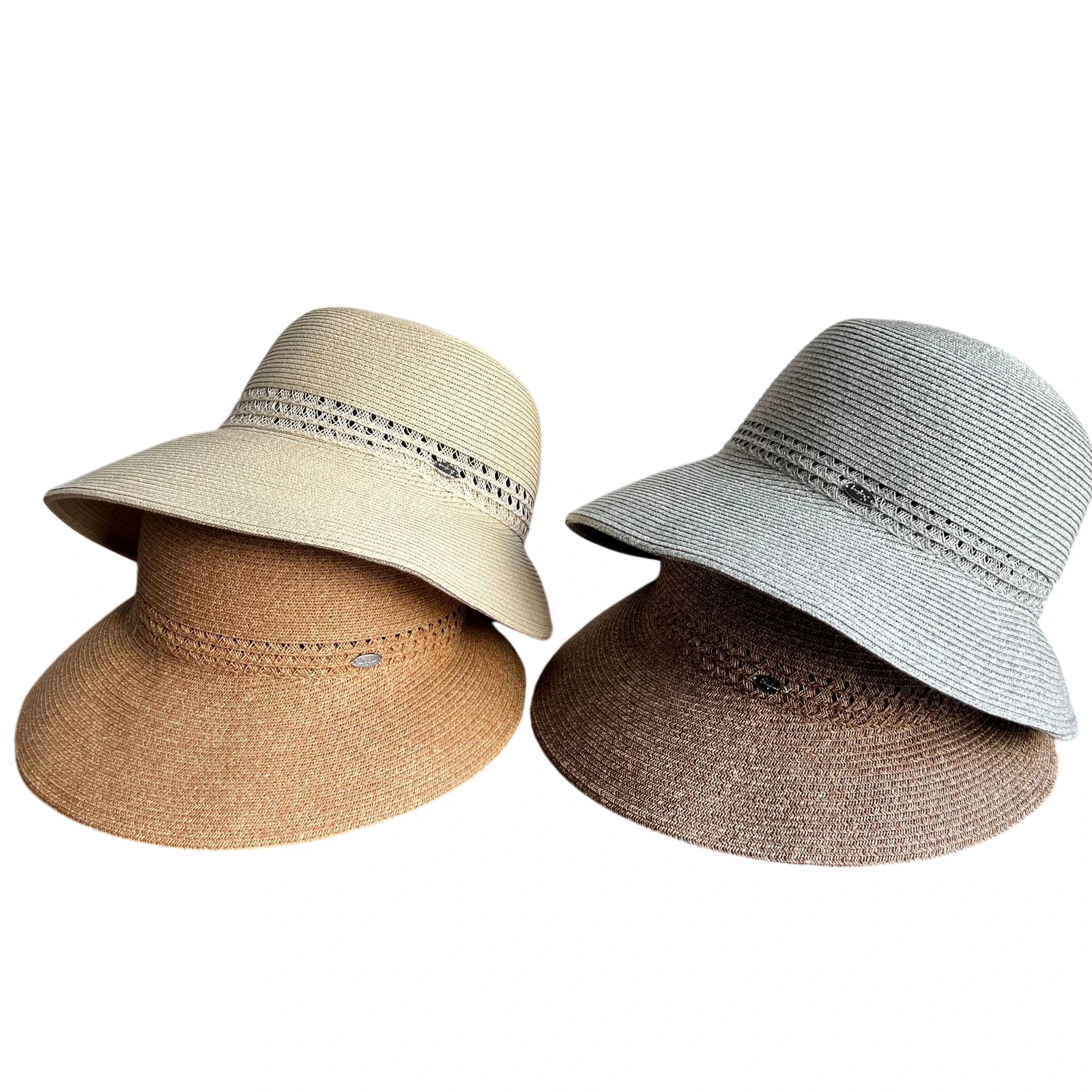 Paper Straw Bucket Hat with Metal Buckle image 4