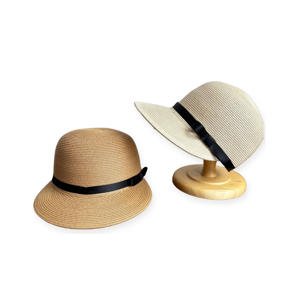 Paper Straw Sun Hat with Ribbon Bow image 4