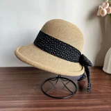 Patterned Camel Hat with Black Bow color reference