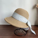 Patterned Camel Hat with White Bow color reference