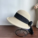 Beige Hat with Black Bow color reference