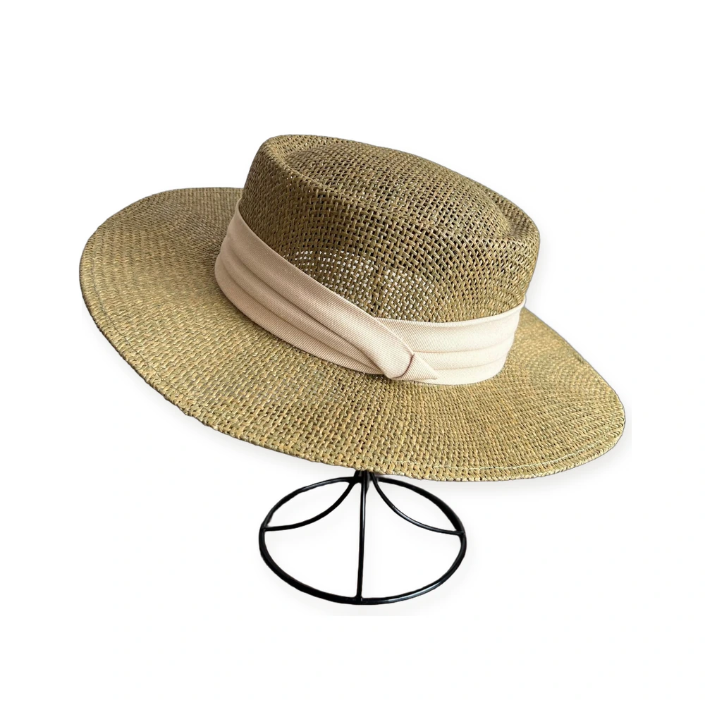 Women's Straw Fedora Hat With Ribbon Bow image 2