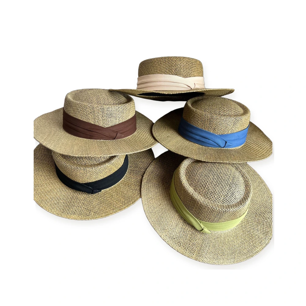 Women's Straw Fedora Hat With Ribbon Bow image 4