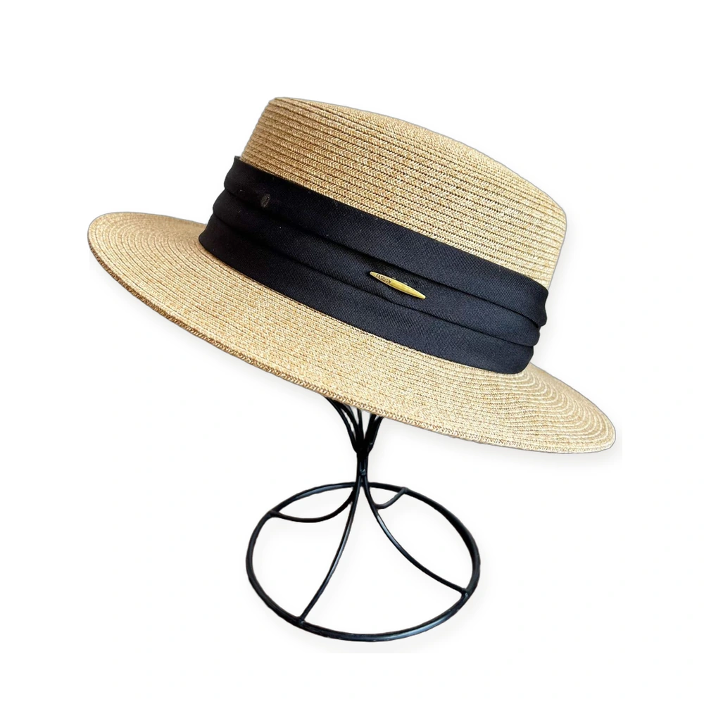 Women's Straw Fedora Hat With Ribbon Bow image 2